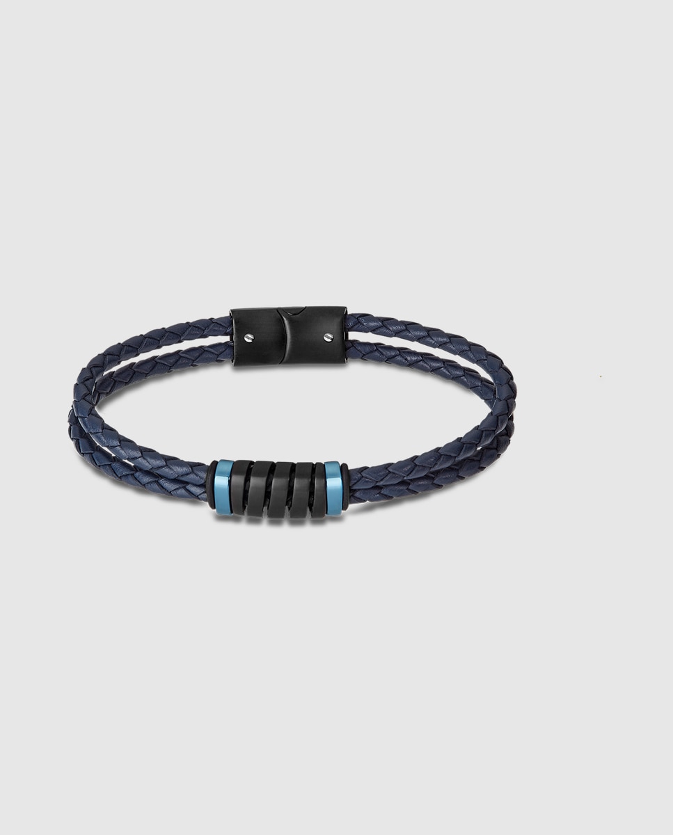 Pulseira Lotus Style Ls2150-2/2 Urban Man de Couro com Acabamento Mate Azul / Preto-1
