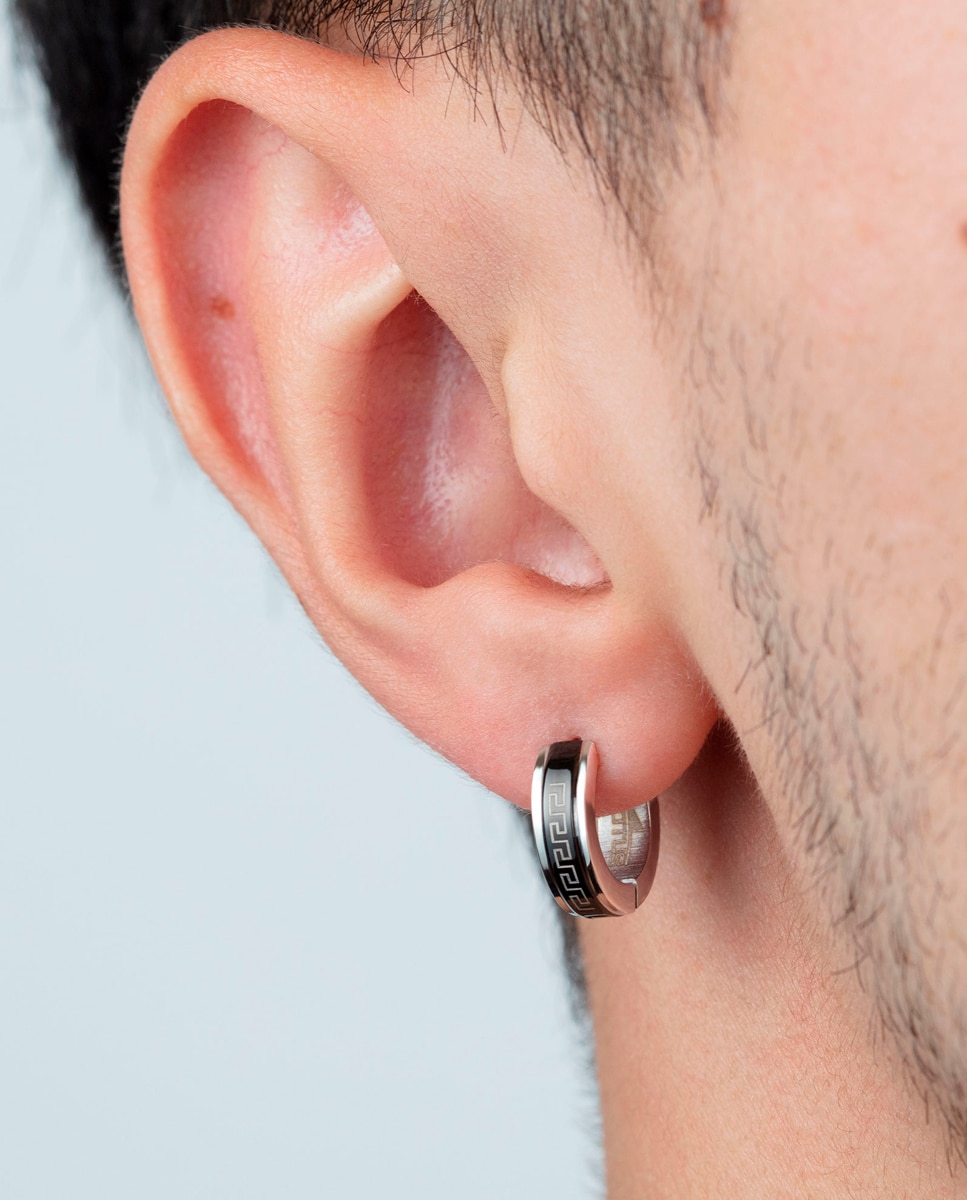 Brincos Lotus Style Ls2159-4/1 Men's Earrings de Aço Inoxidável com Acabamento Brilhante Prateado-2