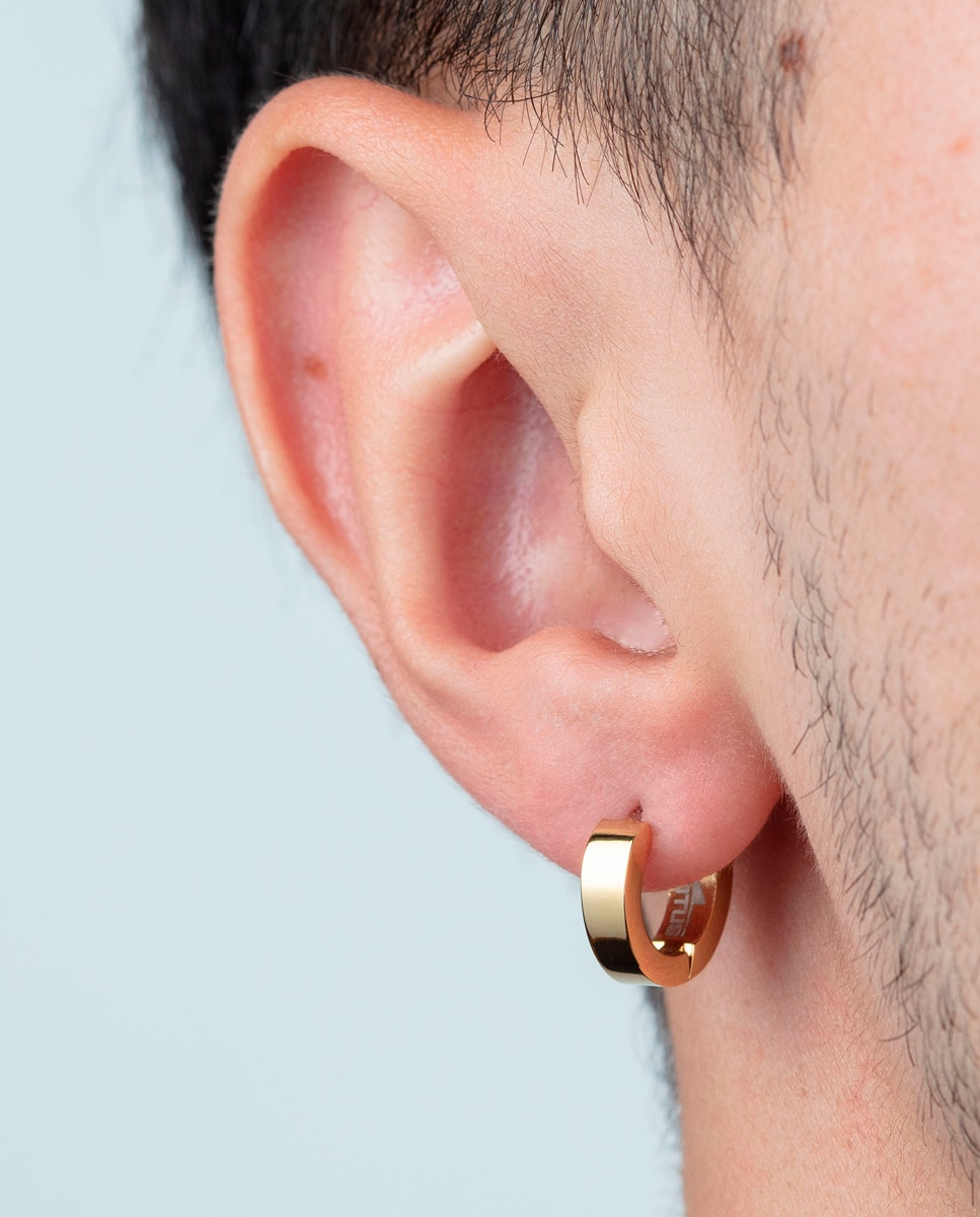 Brincos Lotus Style Ls2160-4/4 Men's Earrings de Aço Inoxidável com Acabamento Brilhante Dourado-2