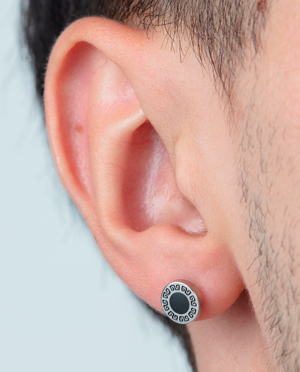 Brincos Lotus Style Ls2164-4/1 Men's Earrings de Aço Inoxidável com Acabamento Mate Prateado-2