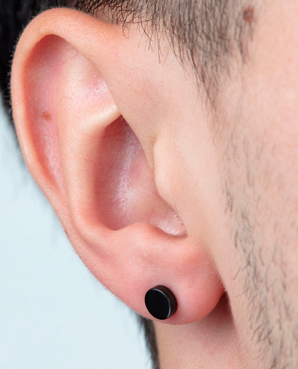 Brincos Lotus Style Ls2165-4/1 Men's Earrings de Aço Inoxidável com Acabamento Mate Preto-2