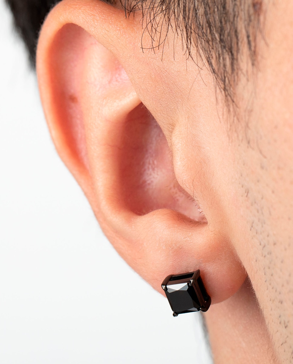Brincos Lotus Style Ls2166-4/2 Men's Earrings de Aço Inoxidável com Acabamento Brilhante Preto-2