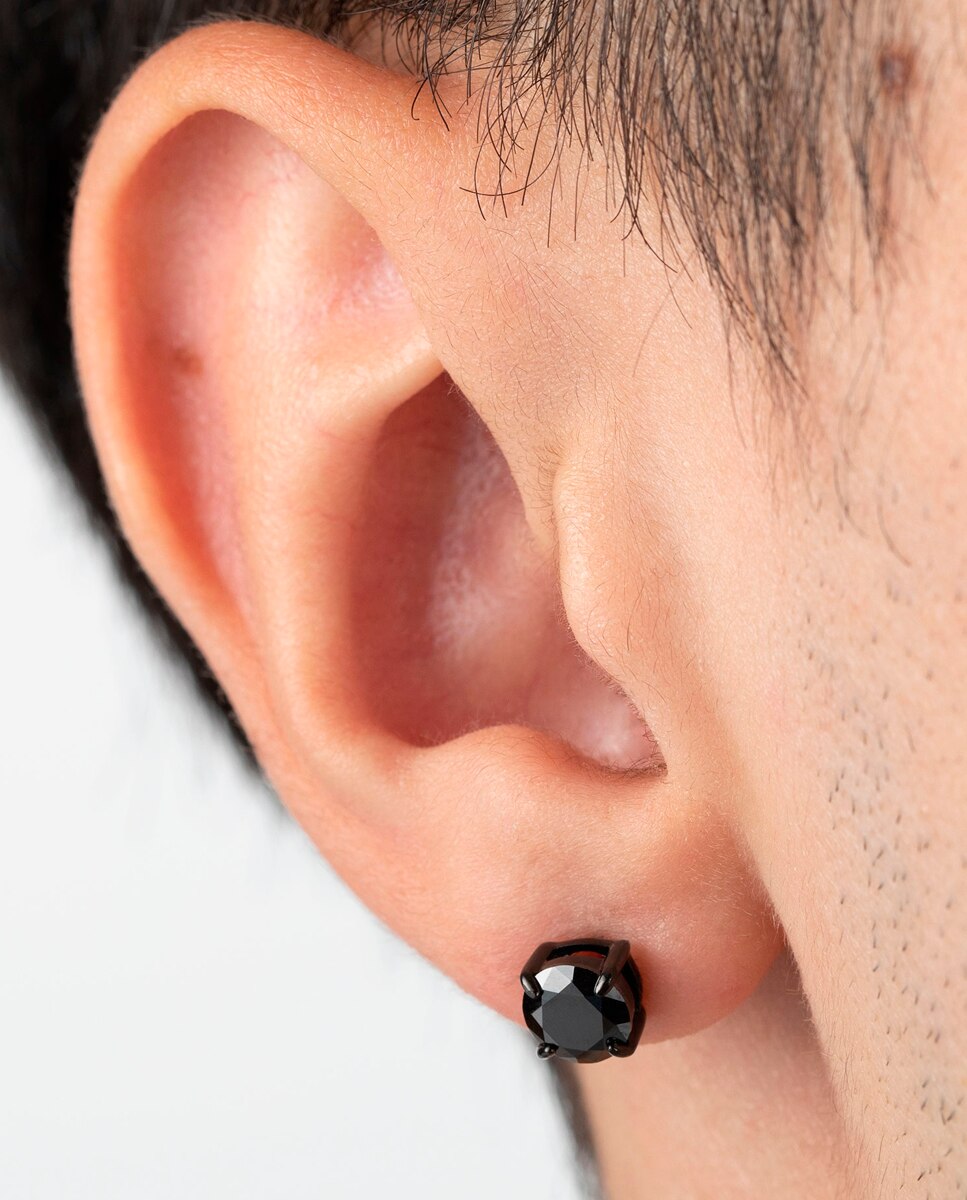 Brincos Lotus Style Ls2167-4/2 Men's Earrings de Aço Inoxidável com Acabamento Brilhante Preto / Prata-2