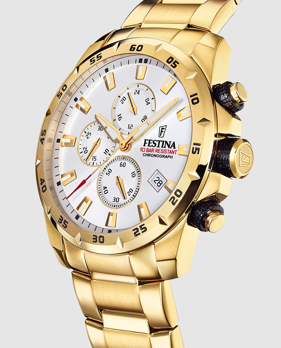 Relógio F20541/1 Chrono Sport de Aço em Dourado Ouro-2
