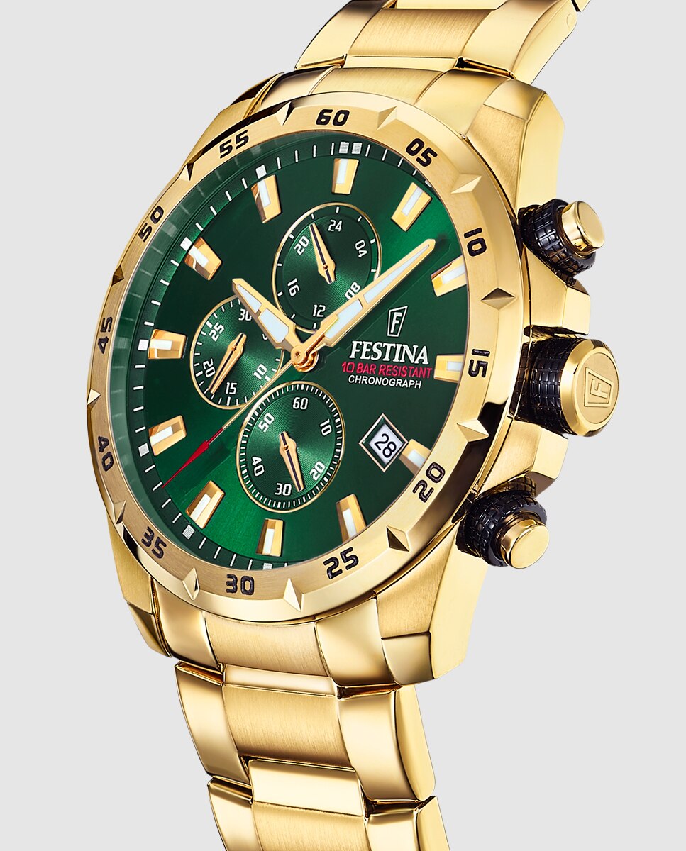 Relógio F20541/3 Chrono Sport de Aço em Dourado Ouro-2