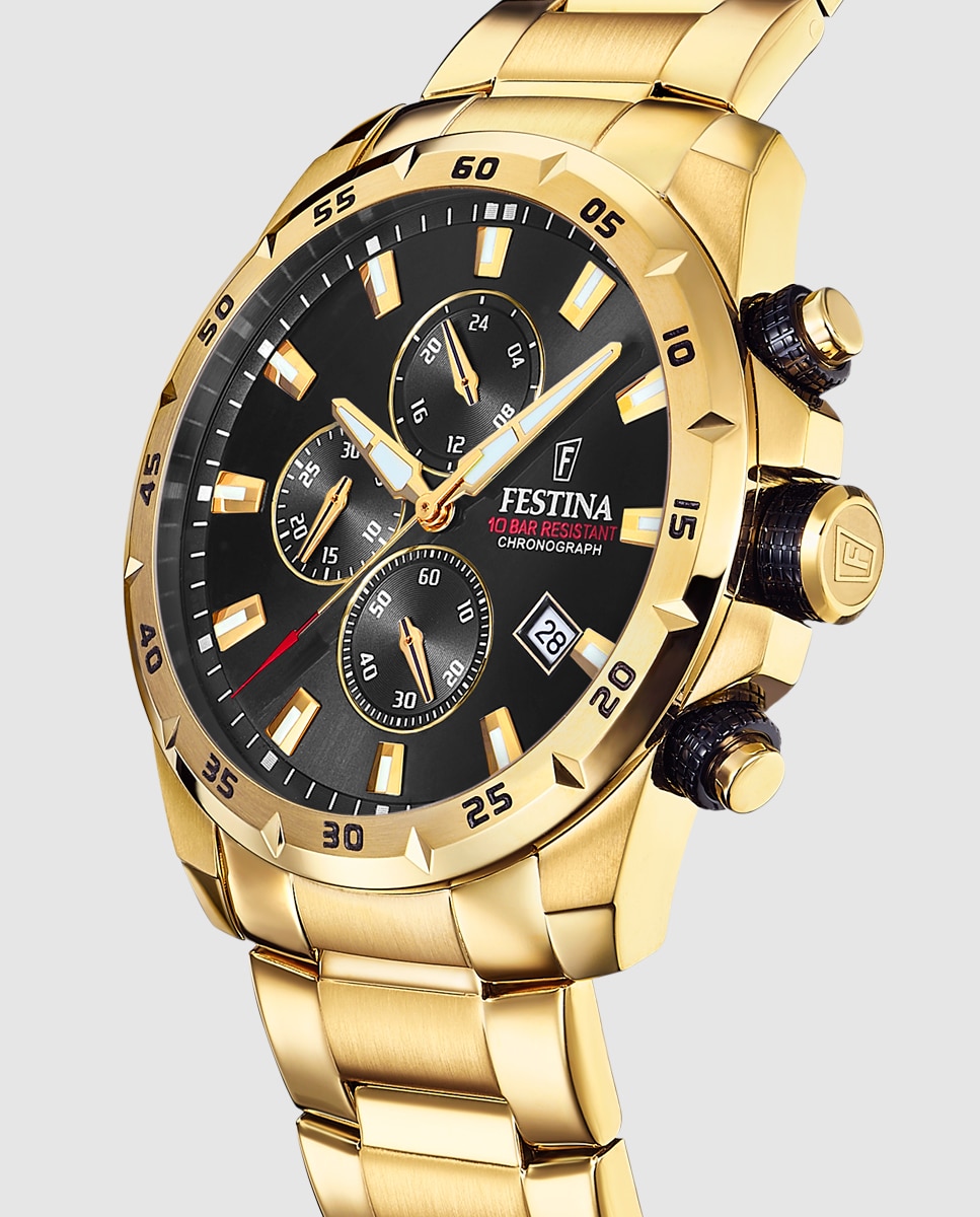 Relógio F20541/4 Chrono Sport de Aço em Dourado Ouro-2