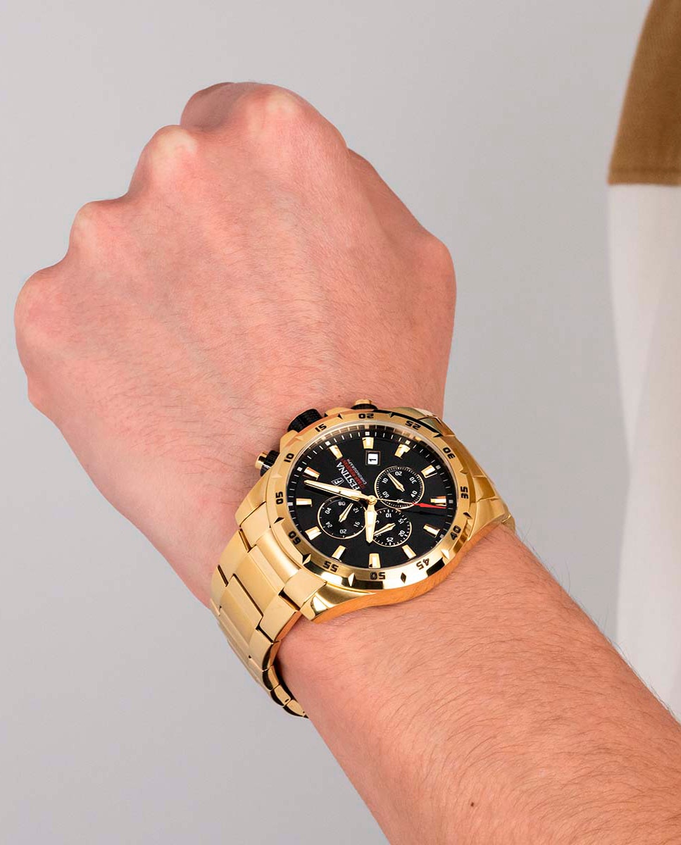 Relógio F20541/4 Chrono Sport de Aço em Dourado Ouro-4