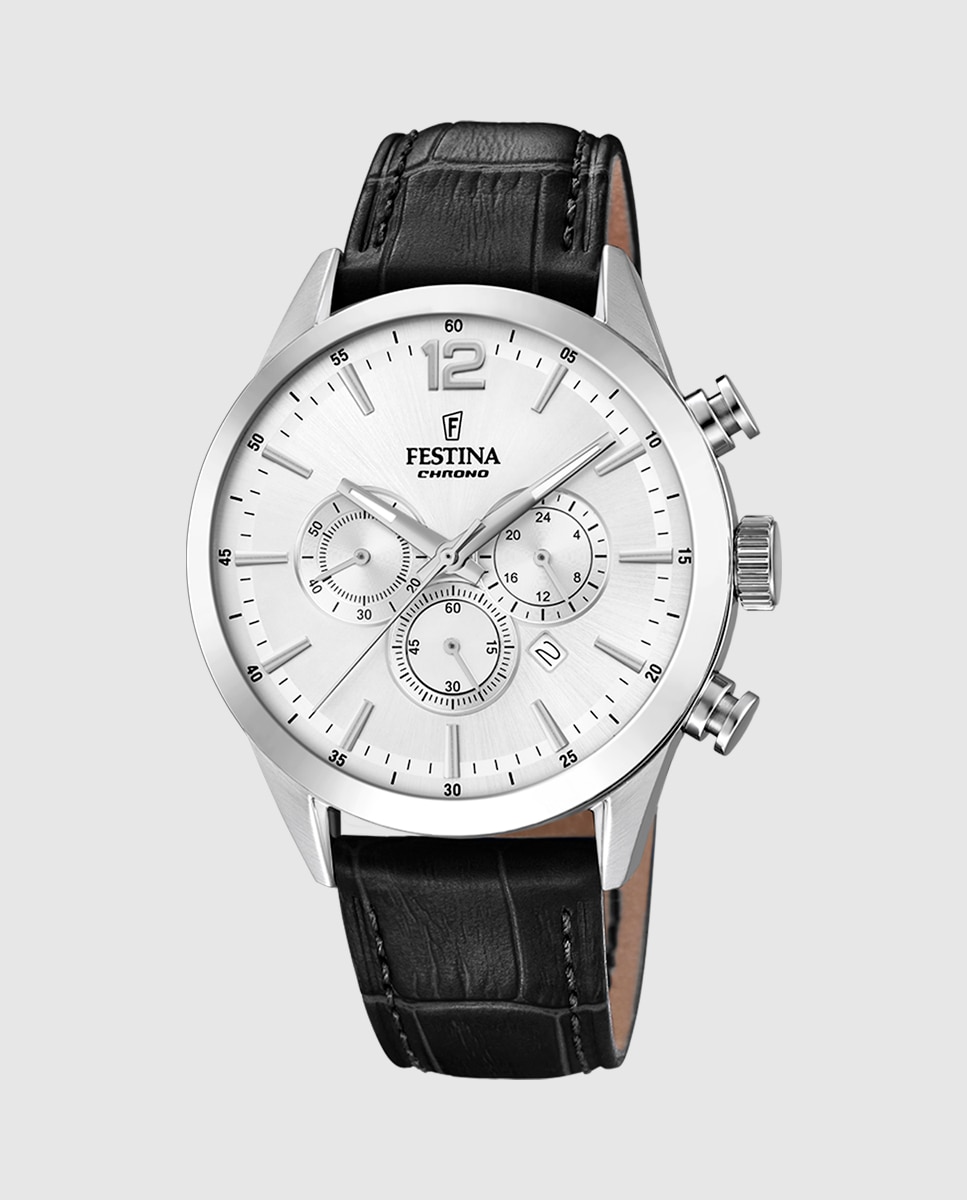 Relógio F20542/1 Timeless Chronograph de Pele em Preto Preto-1