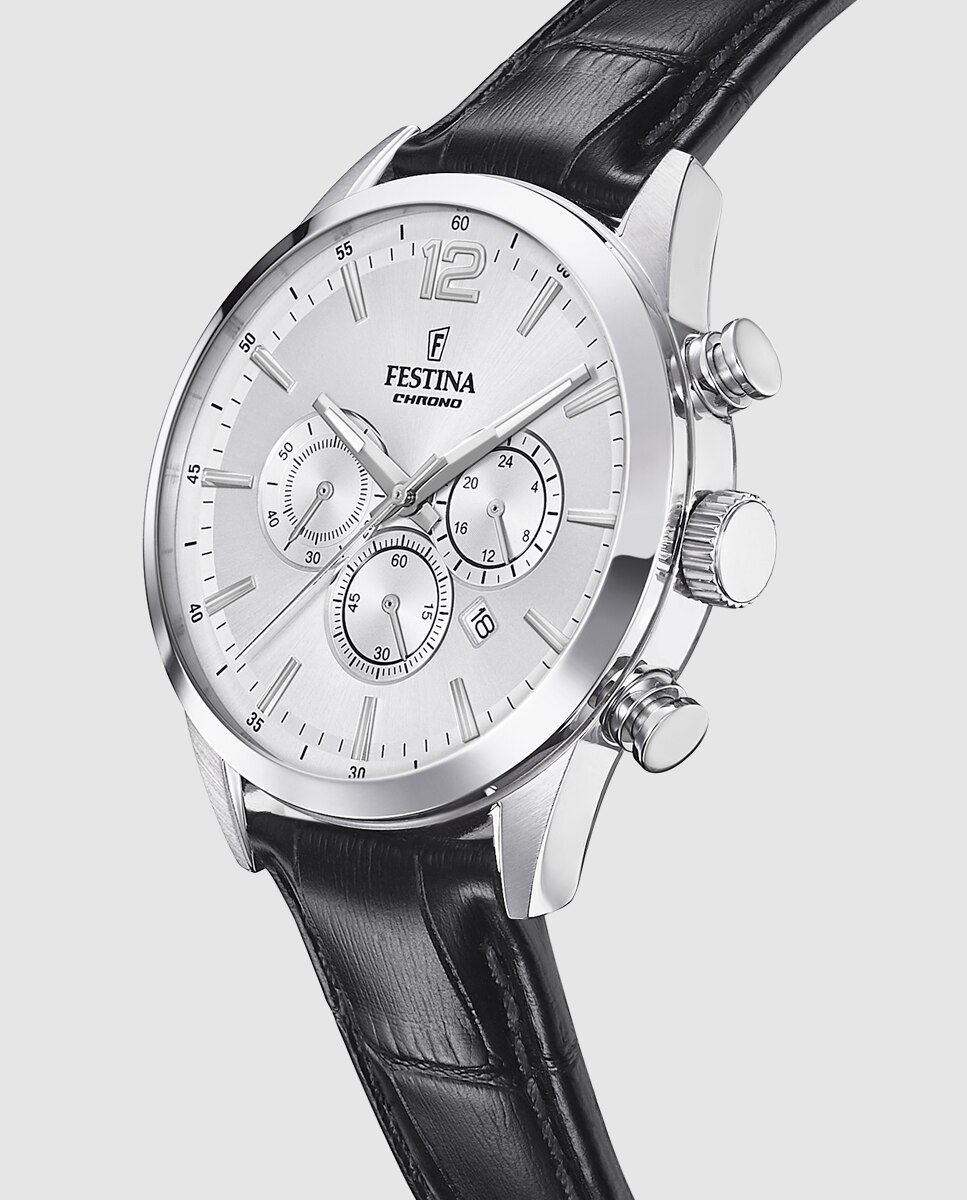Relógio F20542/1 Timeless Chronograph de Pele em Preto Preto-2