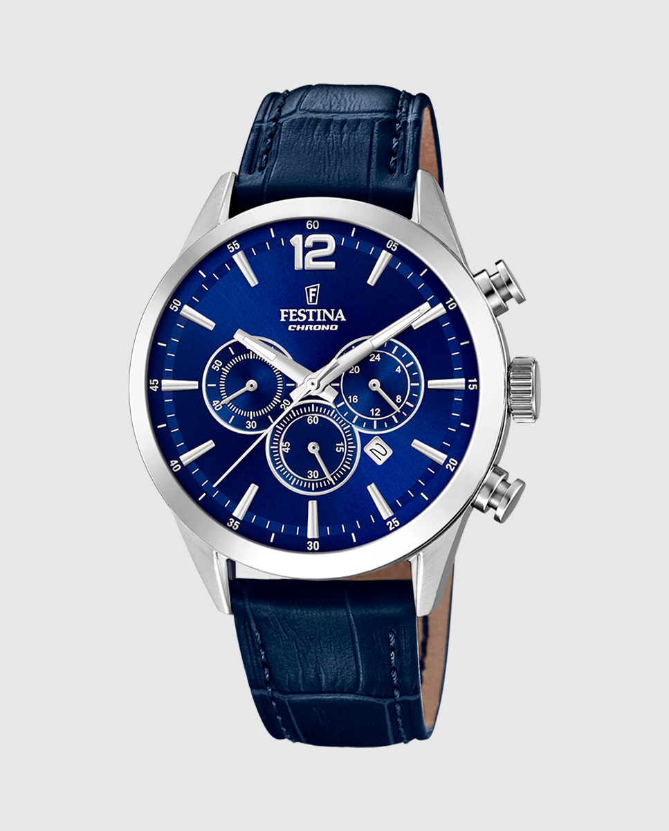 Relógio F20542/2 Timeless Chronograph de Pele em Azul Azul-1