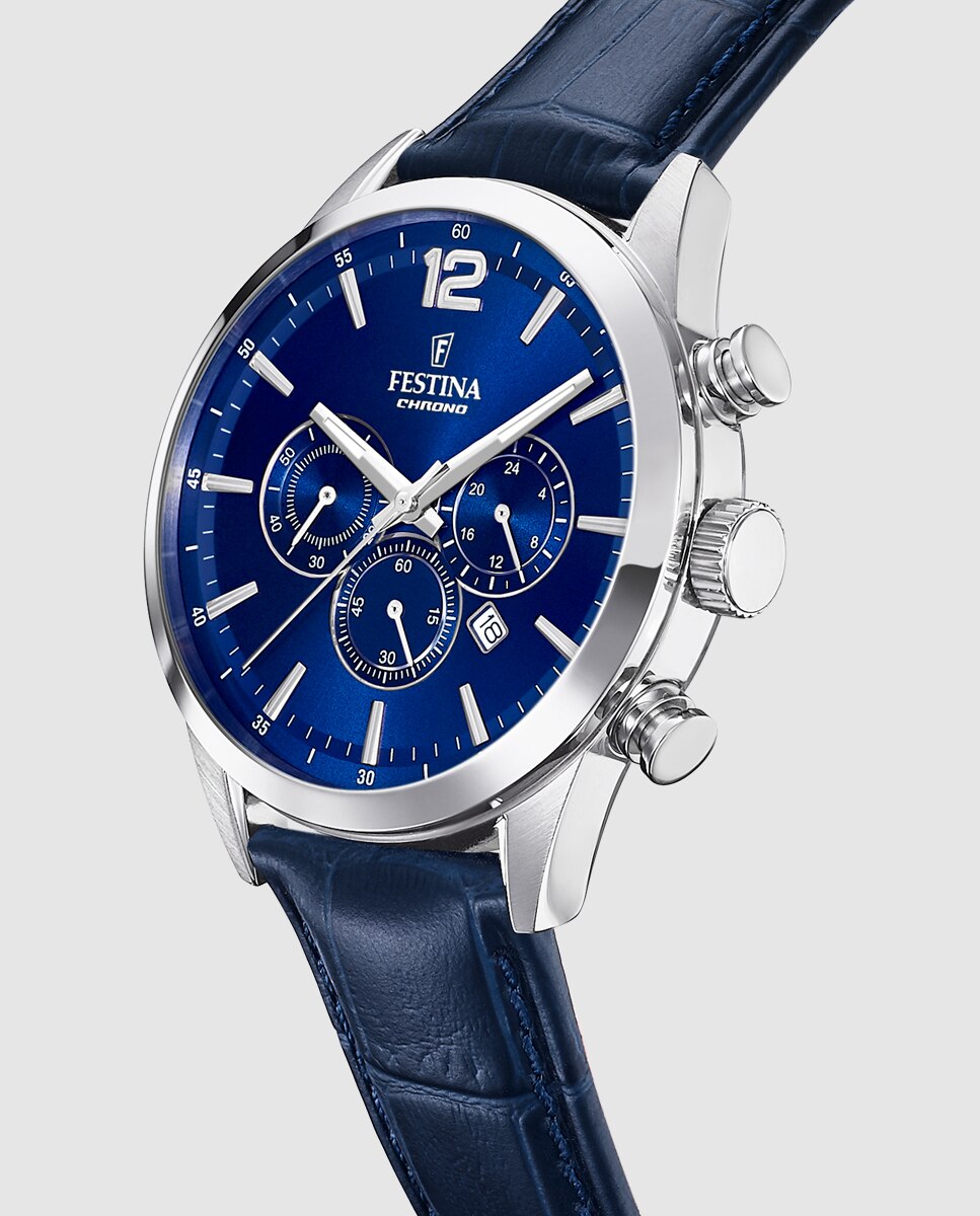 Relógio F20542/2 Timeless Chronograph de Pele em Azul Azul-2