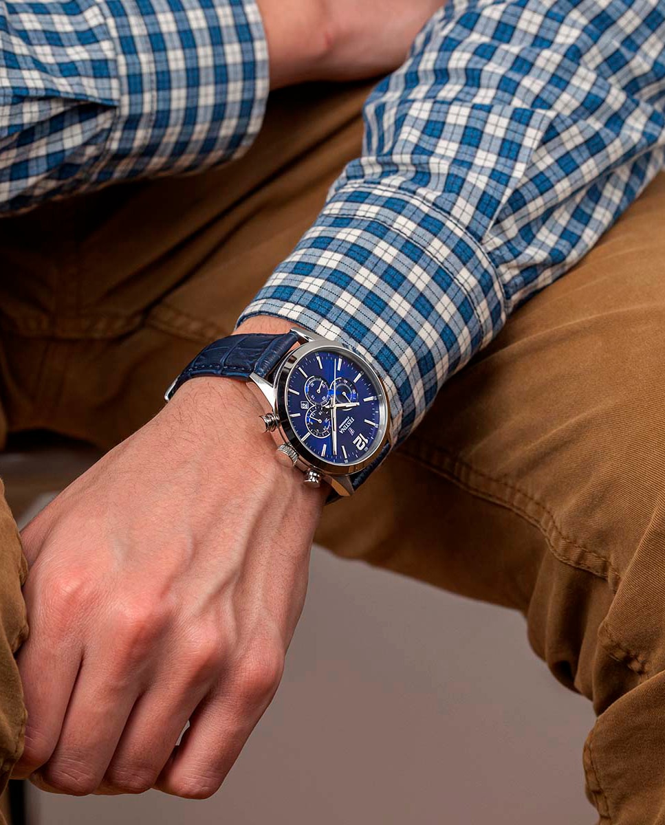 Relógio F20542/2 Timeless Chronograph de Pele em Azul Azul-4