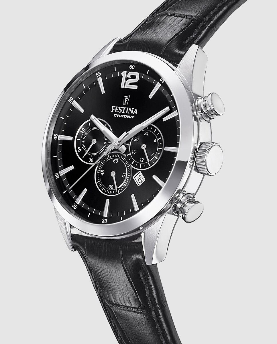 Relógio F20542/5 Timeless Chronograph de Pele em Preto Preto-2
