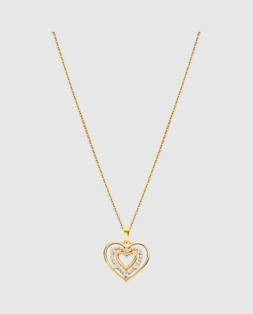 Colar Lotus Silver Lp3143-1/2 Moments de Prata com Acabamento Brilhante e Zirconita Dourado-1