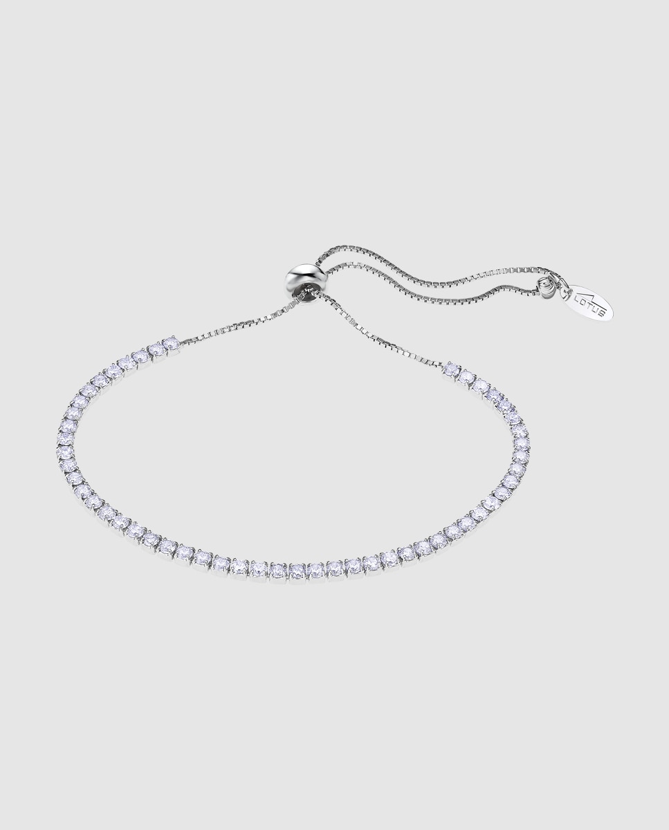 Pulseira Tennis Lotus Silver Lp3179-2 1 Pure Essential de Prata com Acabamento Brilhante Prateado-1