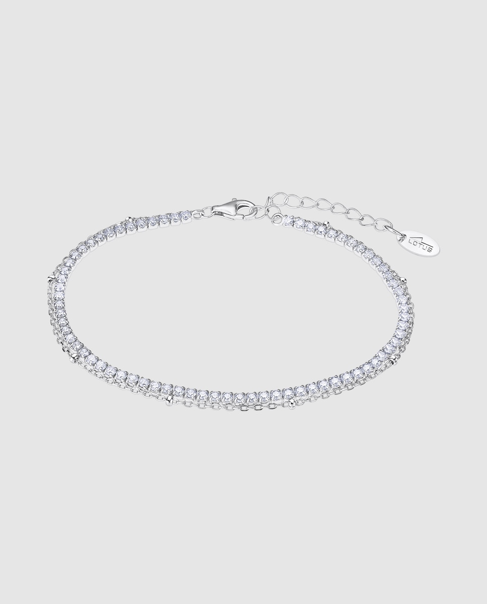 Pulseira Tennis Lotus Silver Lp3181-2 1 Pure Essential de Prata com Acabamento Brilhante Prateado-1