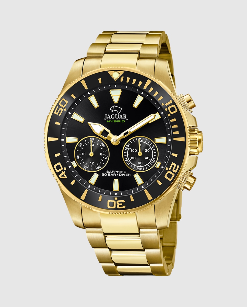 Relógio Smartwatch J899 3 Connected de Aço Dourado Ouro-1