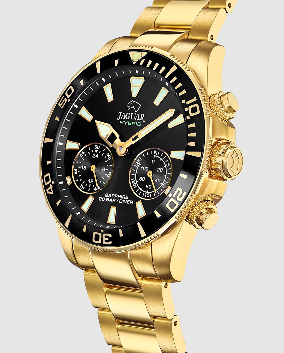 Relógio Smartwatch J899 3 Connected de Aço Dourado Ouro-3