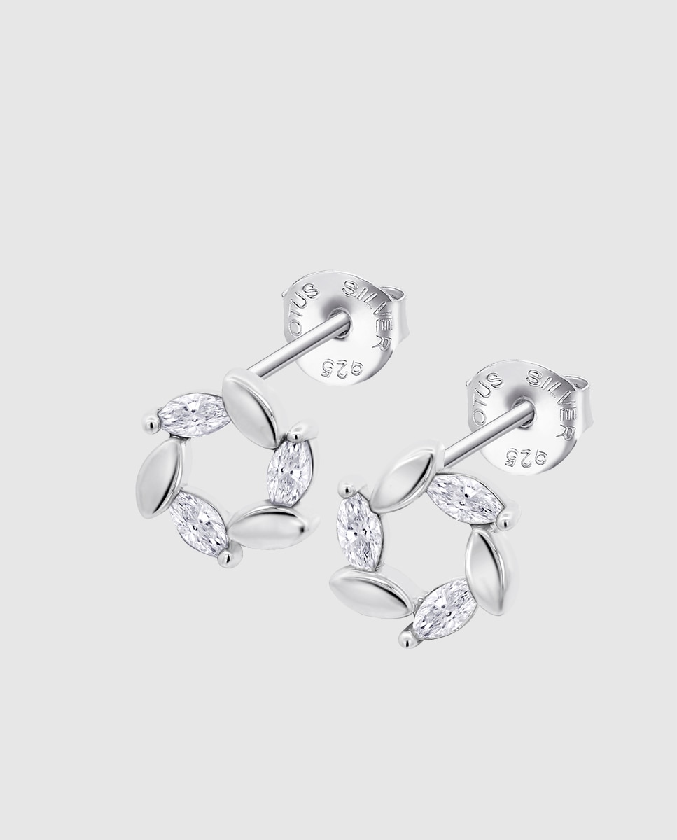 Brincos Lotus Silver Lp3188-4/1 Pure Essential de Prata com Acabamento Brilhante e Zirconita Branco-1