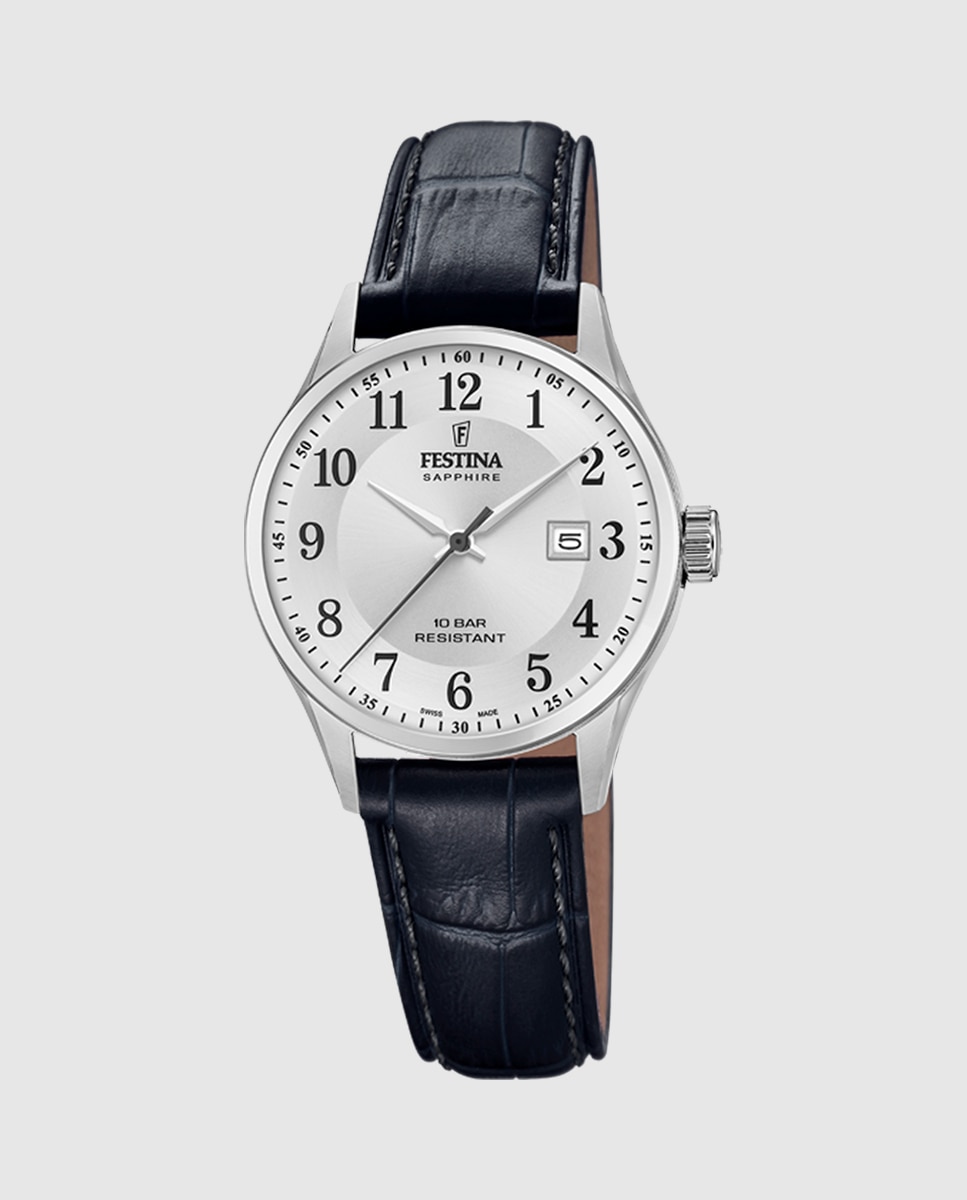 Relógio F20009/5 Swiss Made de Pele em Preto Preto-1