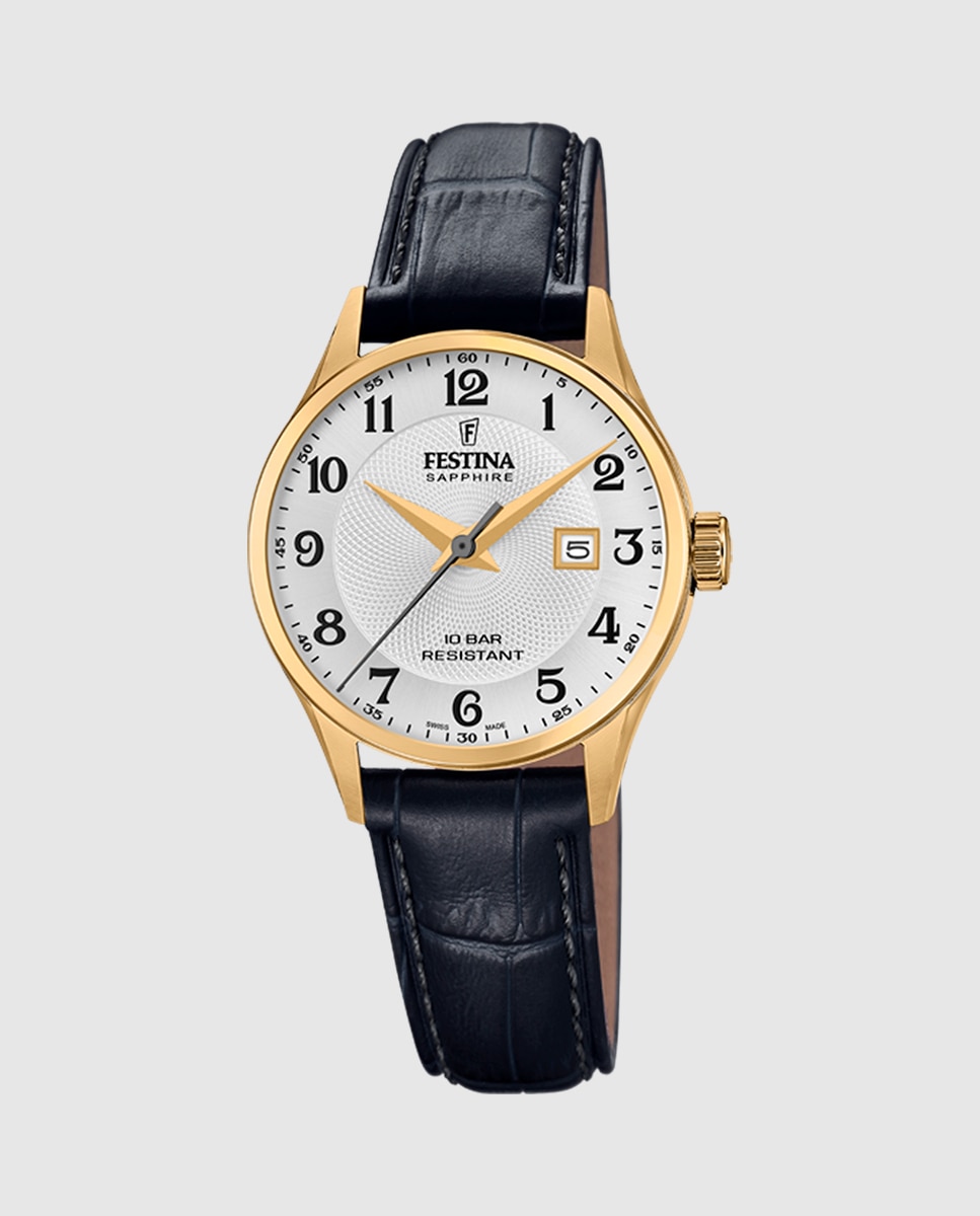 Relógio F20011/5 Swiss Made de Pele em Preto Preto-1