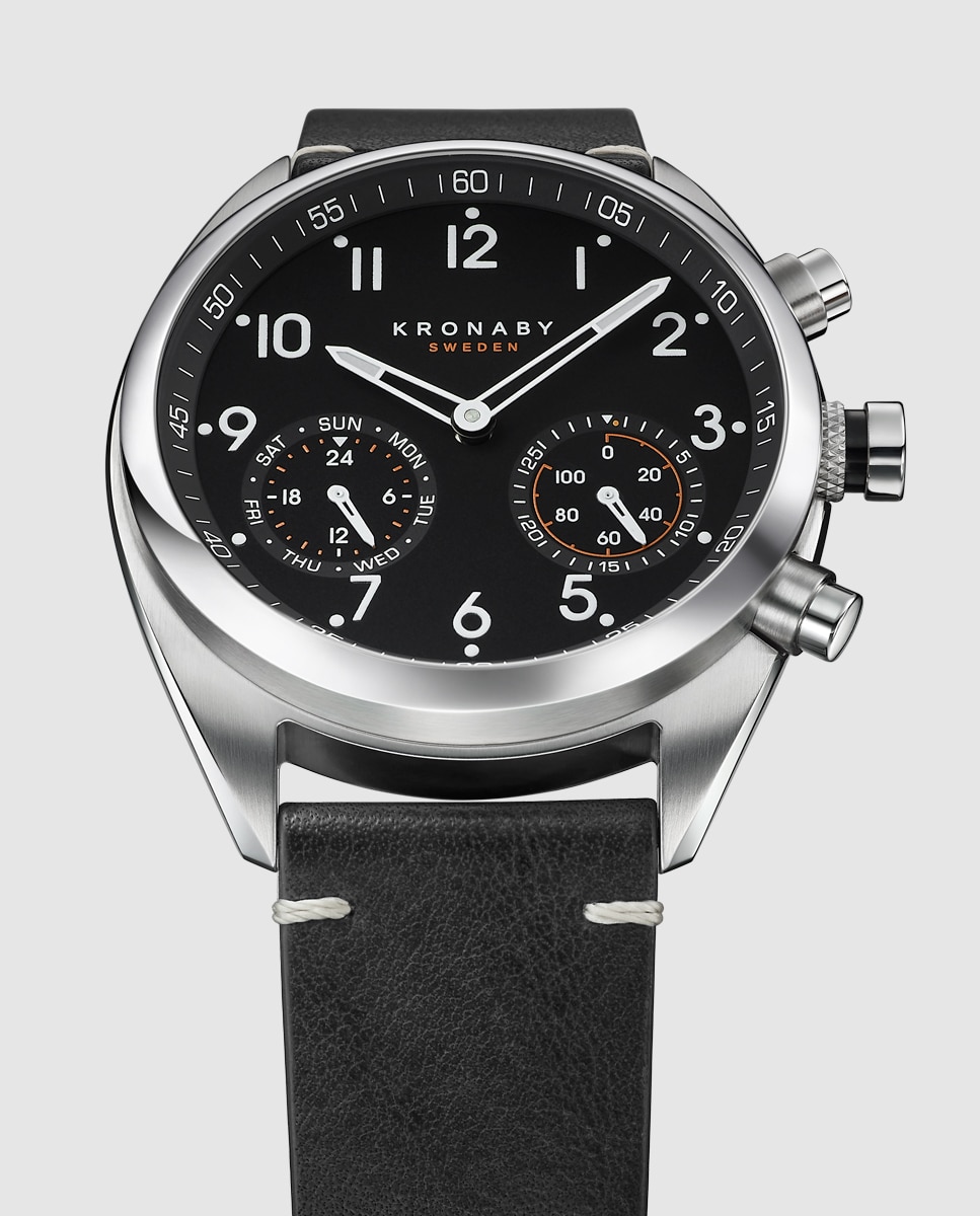 Smartwatch S3763 2 Apex de Pele em Preto Preto-4
