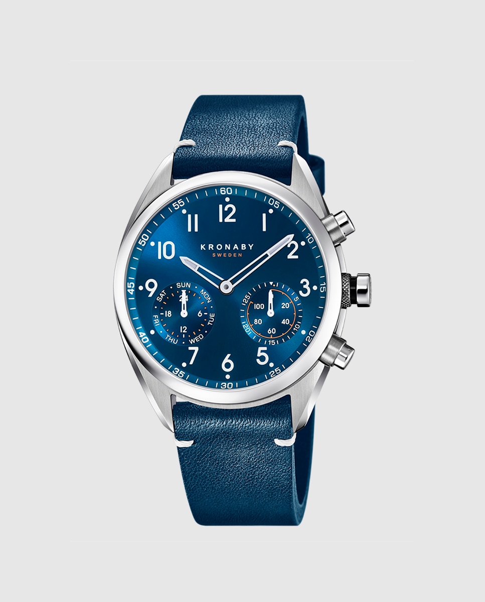 Smartwatch S3764 2 Apex de Pele em Azul Azul-1