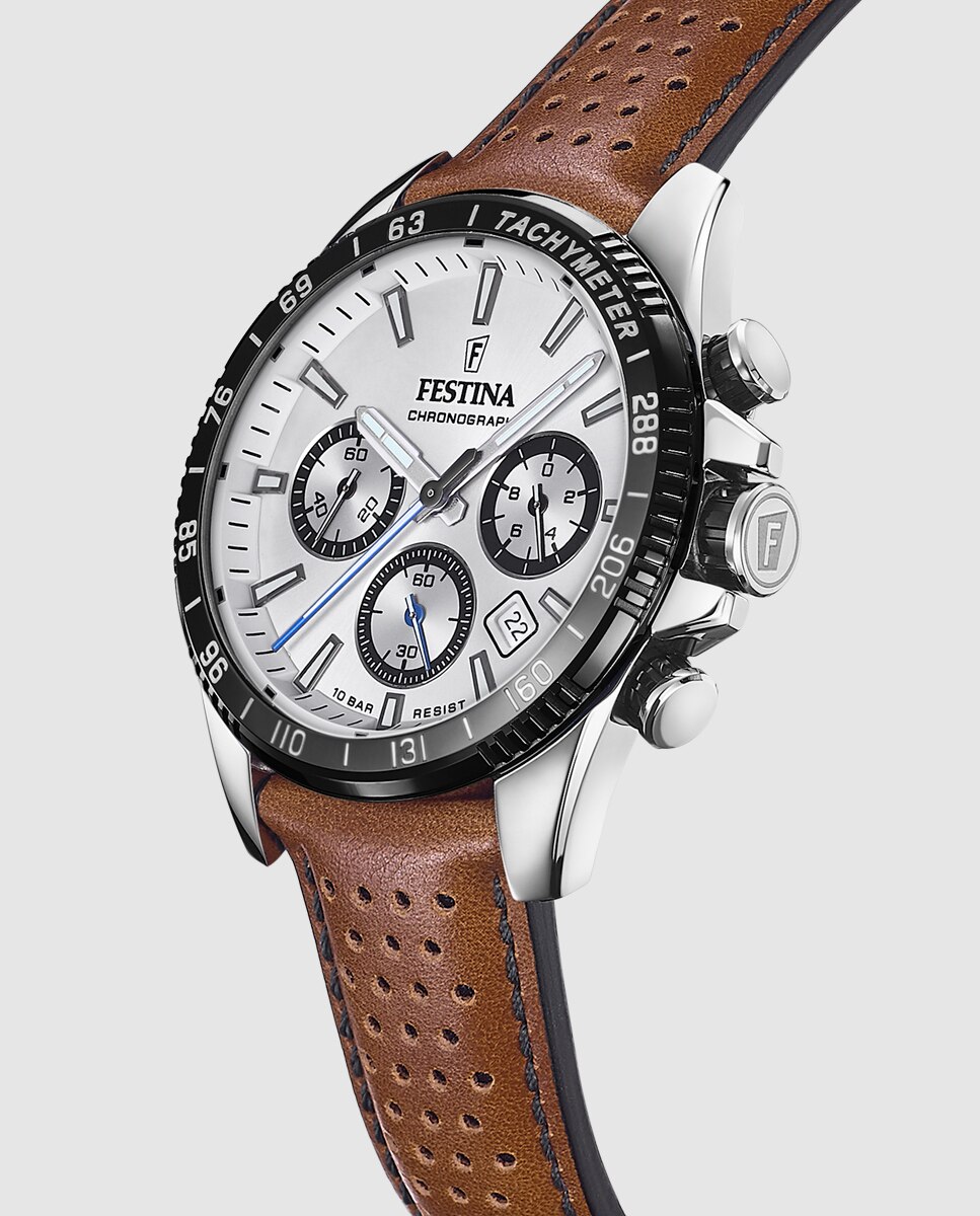 Relógio F20561/1 Timeless Chronograph de Pele em Castanho Castanho-2