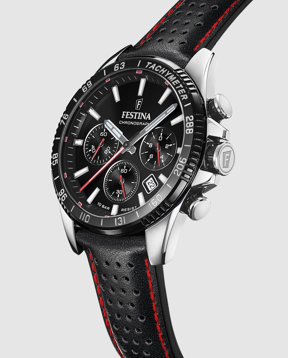 Relógio F20561/4 Timeless Chronograph de Pele em Preto Preto-2