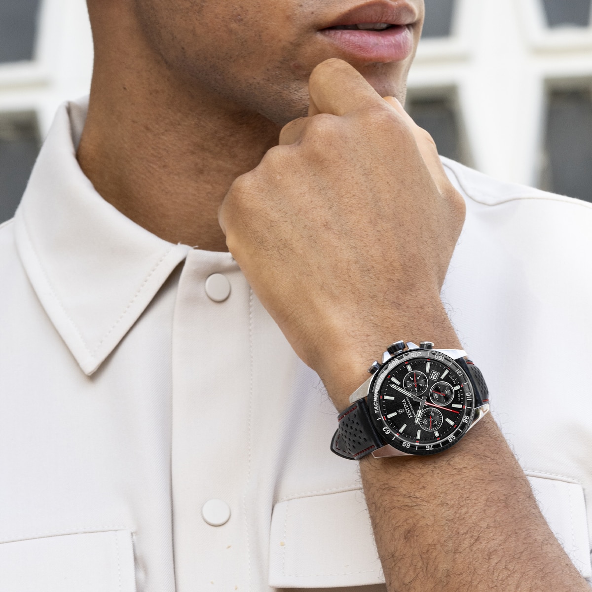 Relógio F20561/4 Timeless Chronograph de Pele em Preto Preto-3