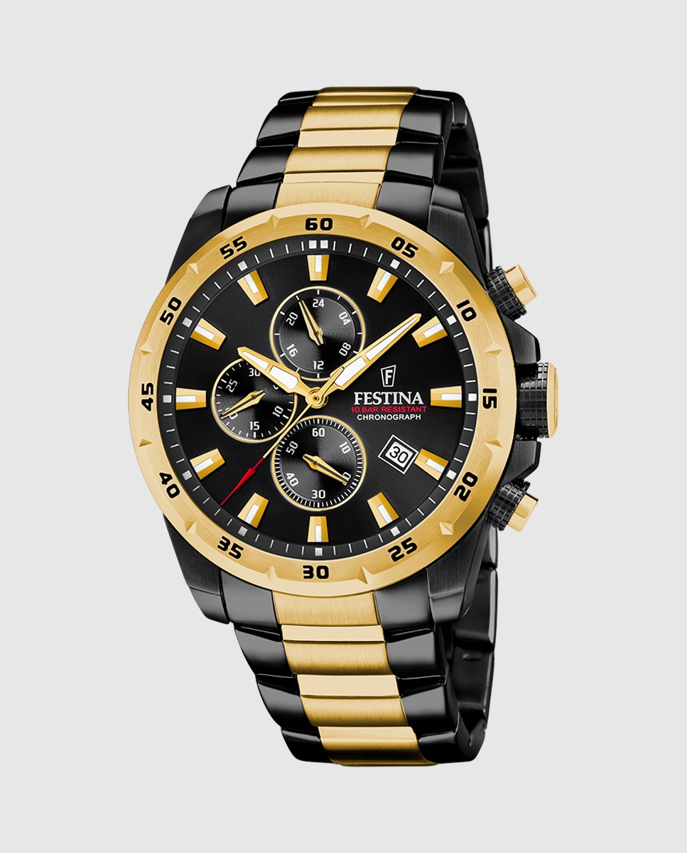 Relógio F20563/1 Chrono Sport de Aço em Preto Preto-1