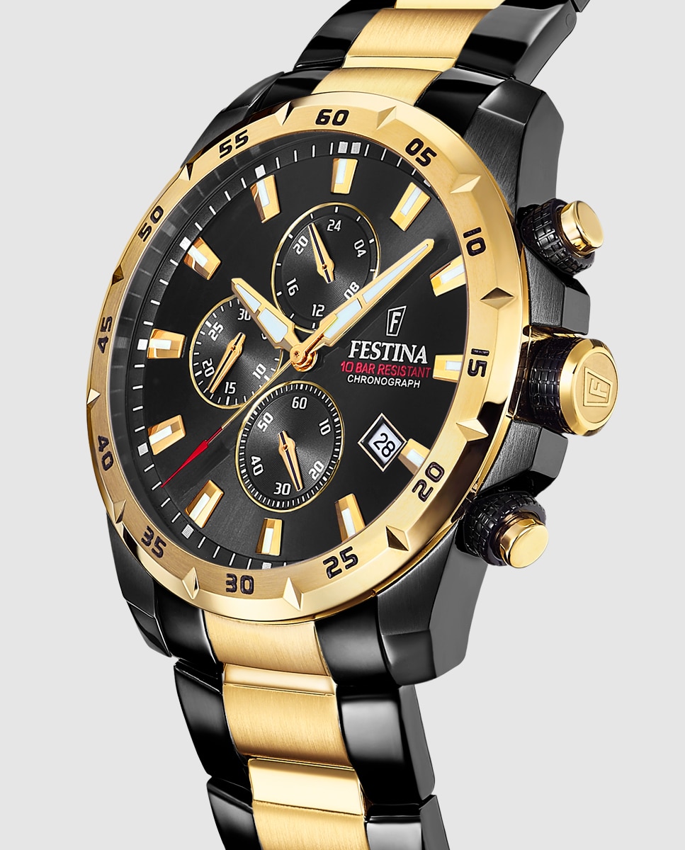 Relógio F20563/1 Chrono Sport de Aço em Preto Preto-2