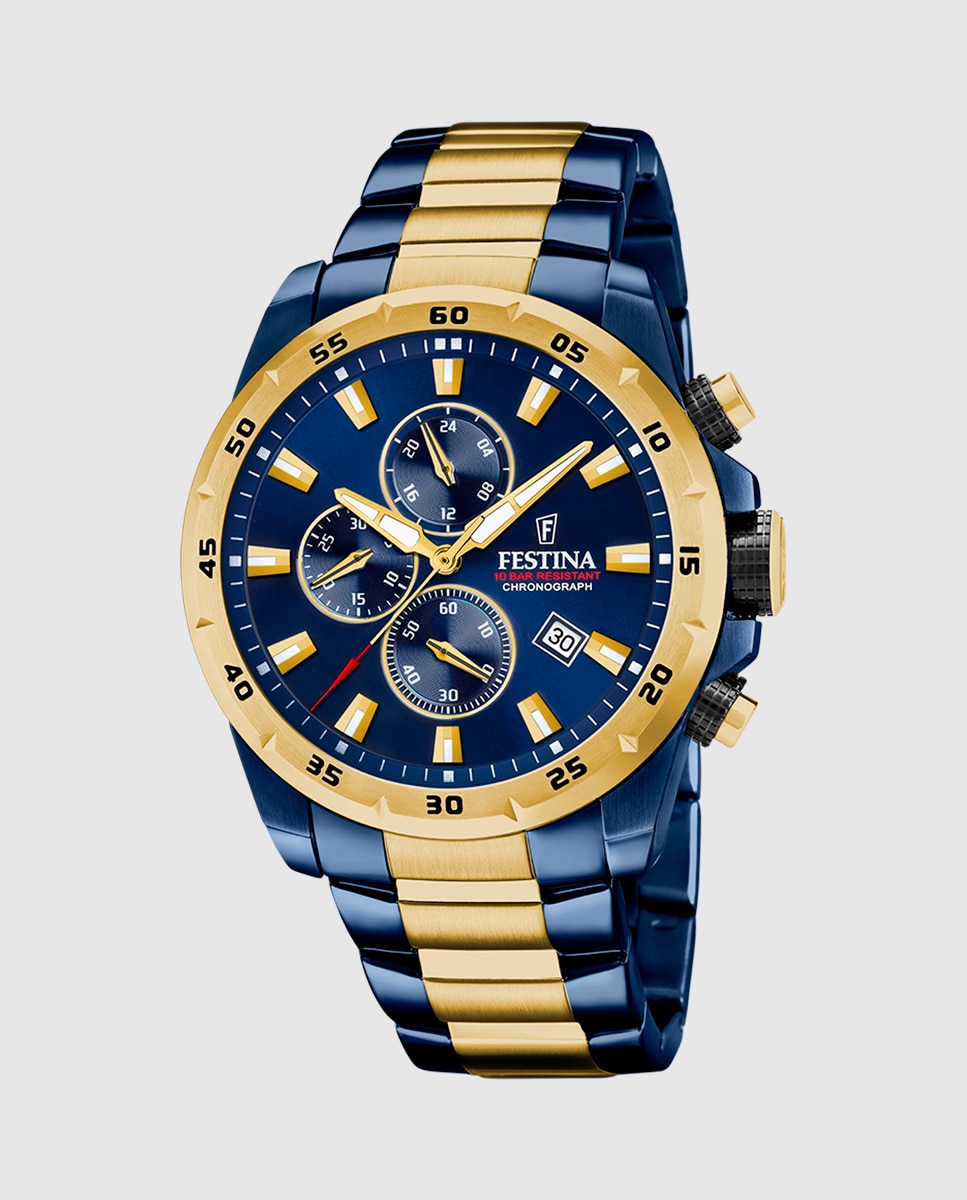 Relógio F20564/1 Chrono Sport de Aço em Azul Azul-1