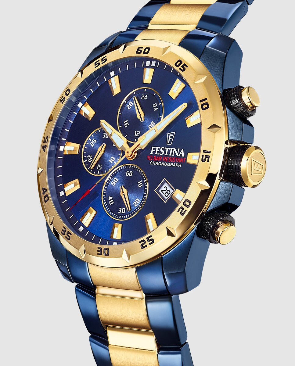 Relógio F20564/1 Chrono Sport de Aço em Azul Azul-2