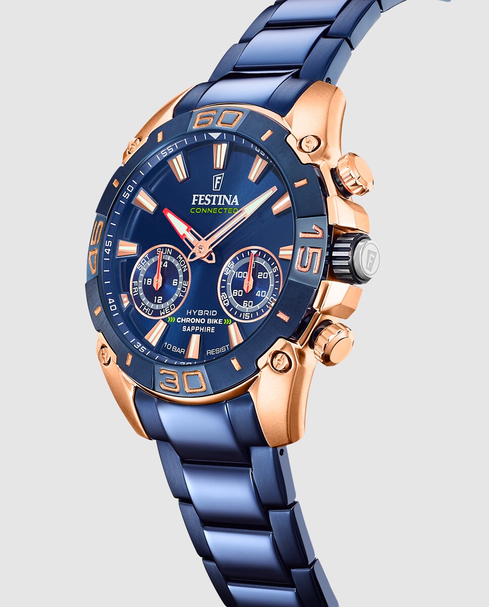 Relógio Tipo Smartwatch F20549 1 Connected de Aço em Azul Azul-3