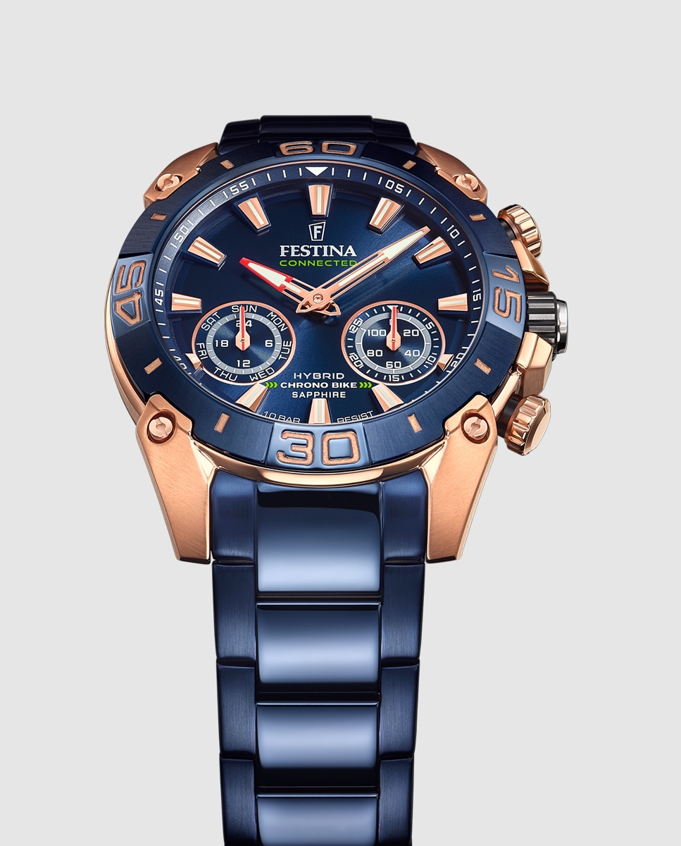 Relógio Tipo Smartwatch F20549 1 Connected de Aço em Azul Azul-4