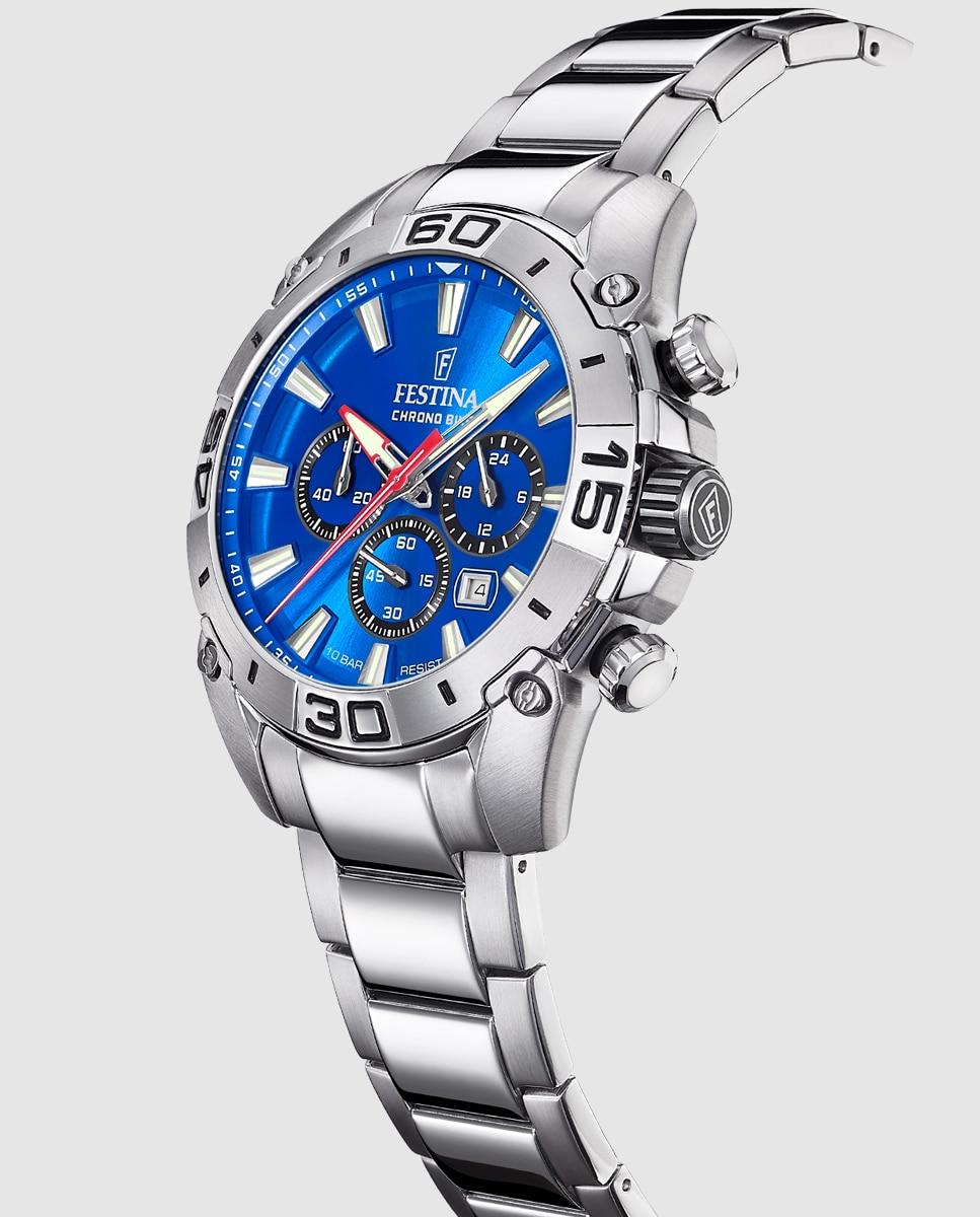 Relógio F20543/2 Chrono Bike de Aço Prateado Prata-2