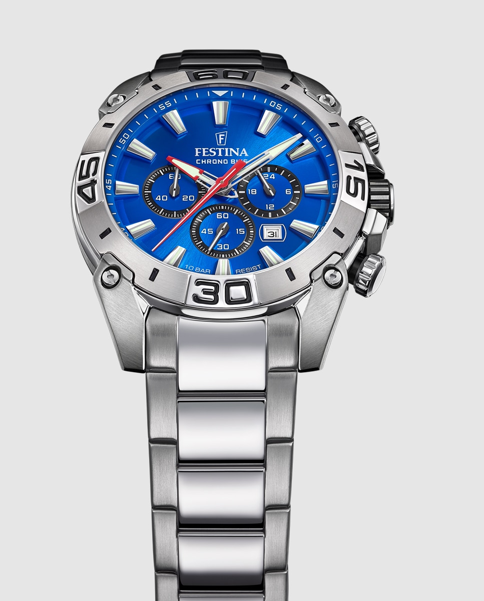 Relógio F20543/2 Chrono Bike de Aço Prateado Prata-3
