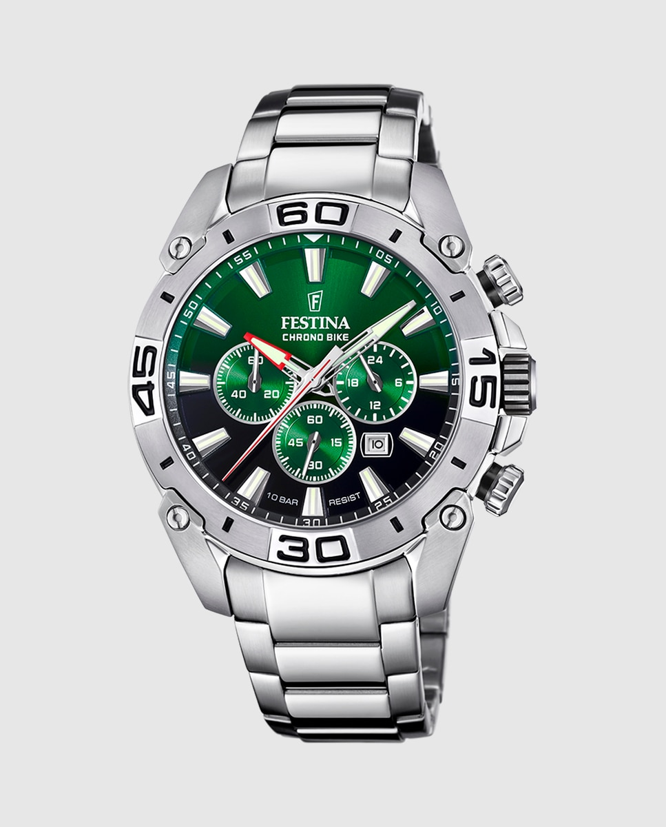 Relógio F20543/3 Chrono Bike de Aço Prateado Prata-1