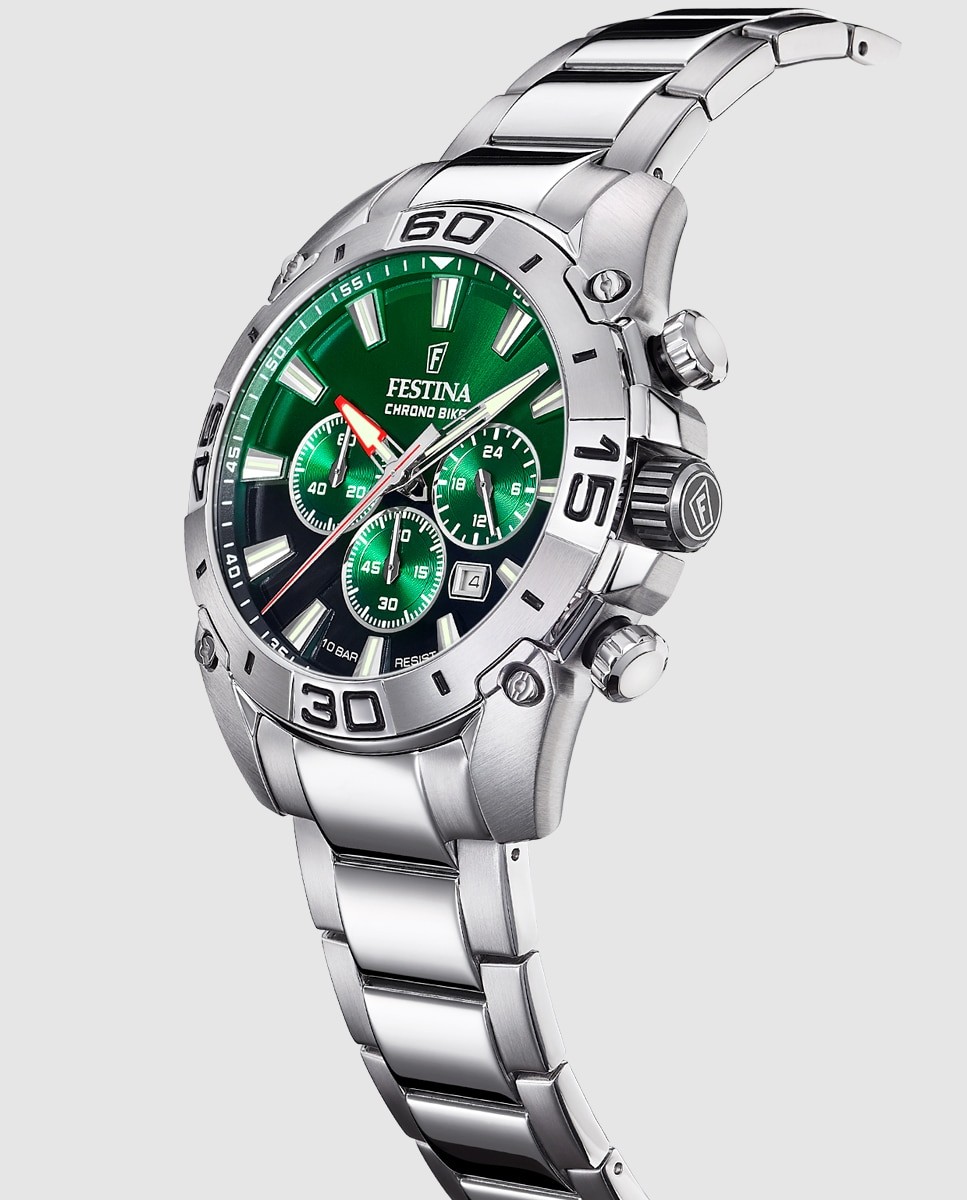 Relógio F20543/3 Chrono Bike de Aço Prateado Prata-3