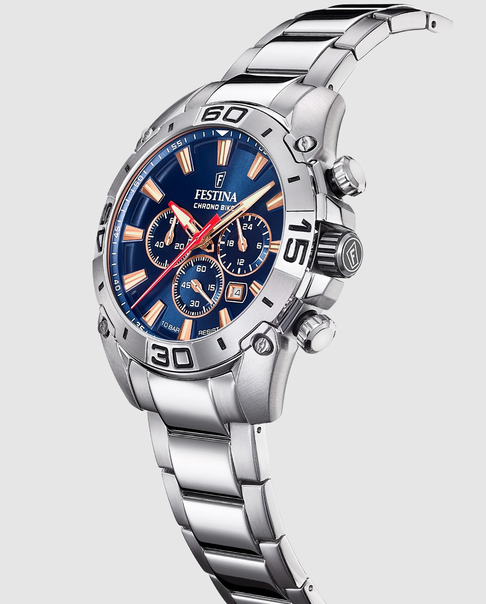 Relógio F20543/4 Chrono Bike de Aço Prateado Prata-2
