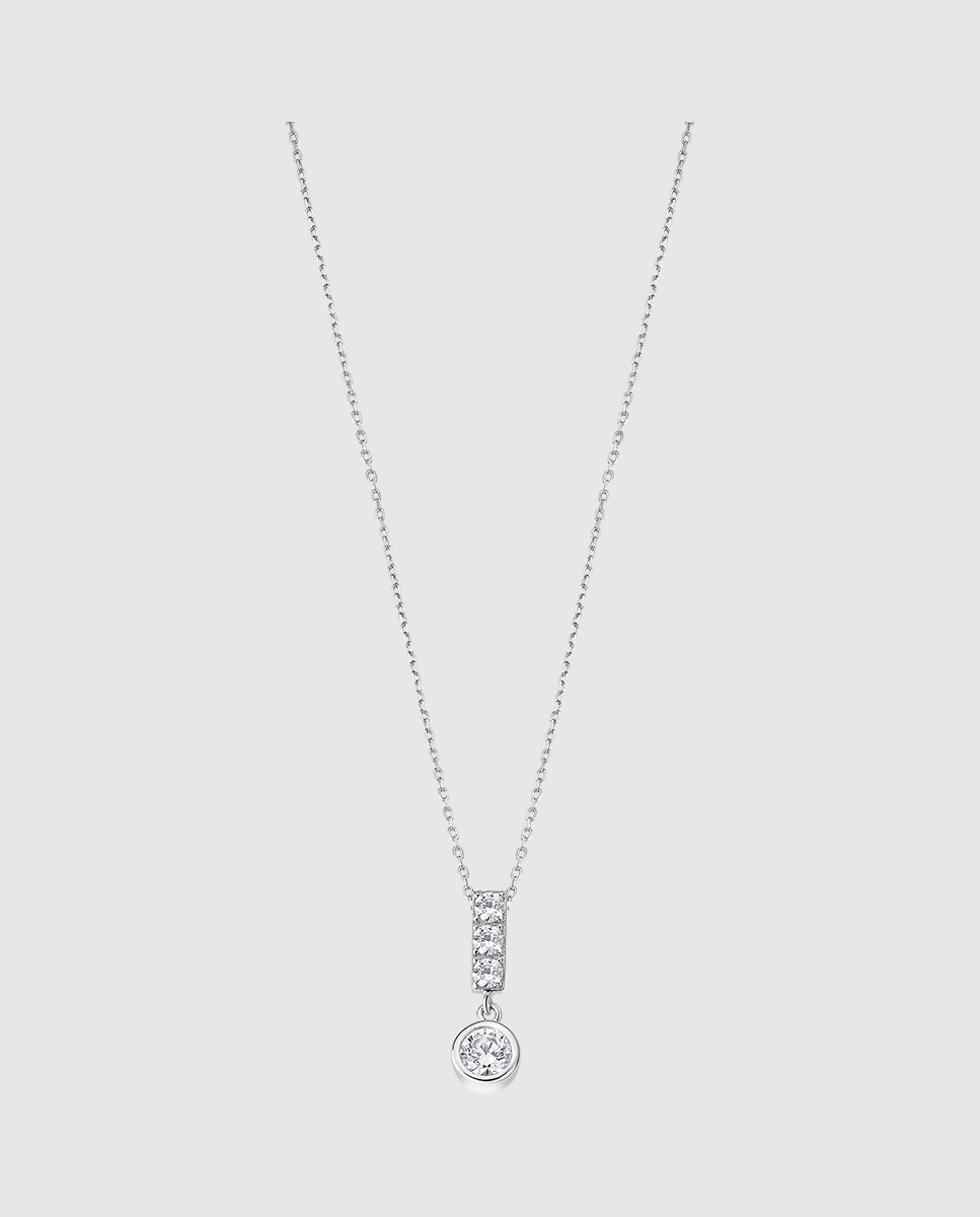 Colar Lotus Silver Lp3083-1/1 Pure Essential de Prata com Acabamento Brilhante e Zirconita Branco-1