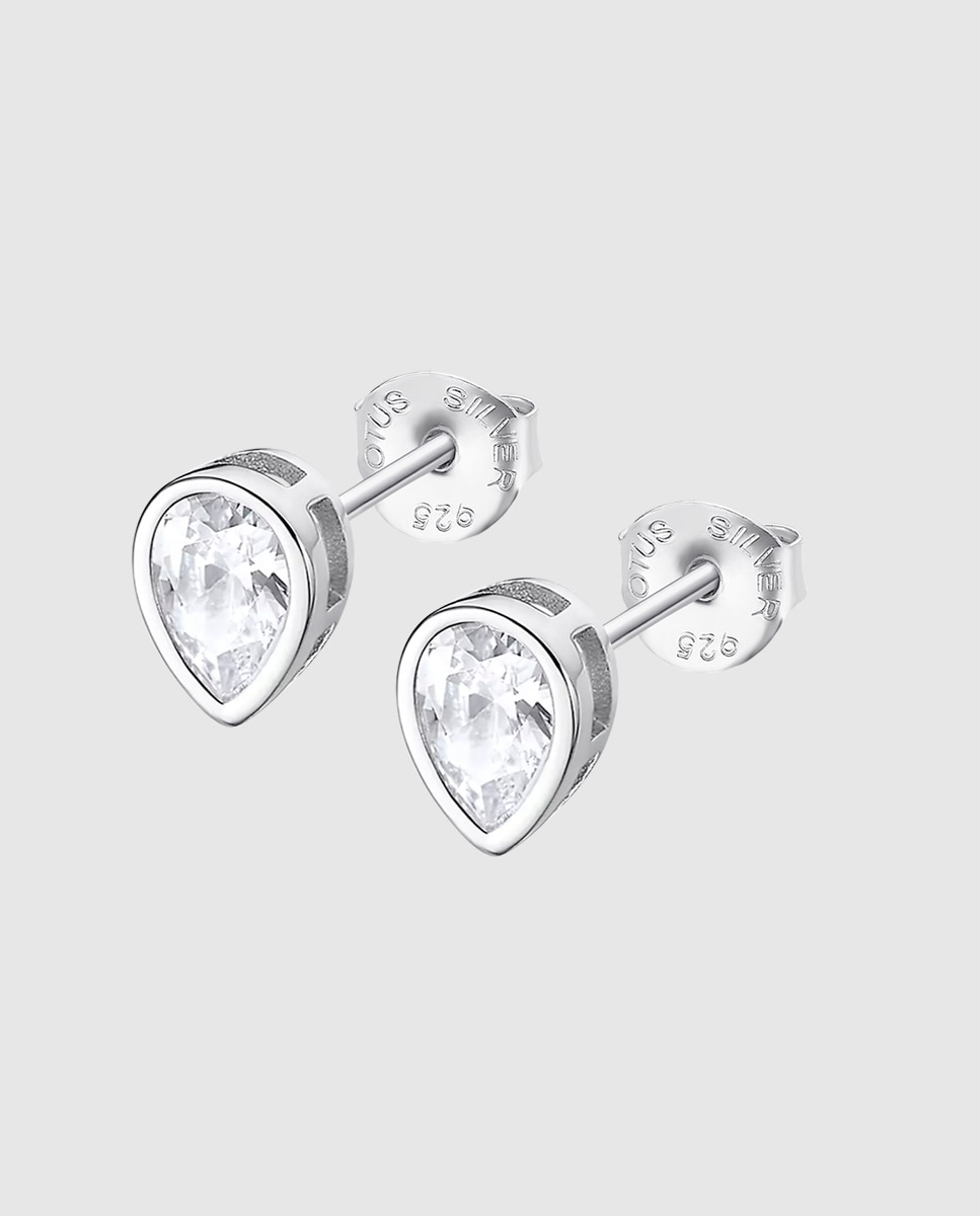 Brincos Lotus Silver Lp3079-4/1 Pure Essential de Prata com Acabamento Brilhante e Zircônias Branco-1