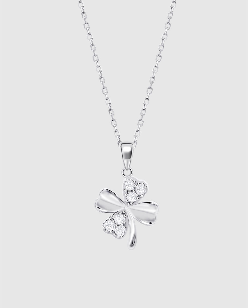 Colar Lotus Silver Lp3108-1/1 Pure Essential de Prata com Acabamento Brilhante e Zircónias Branco-1