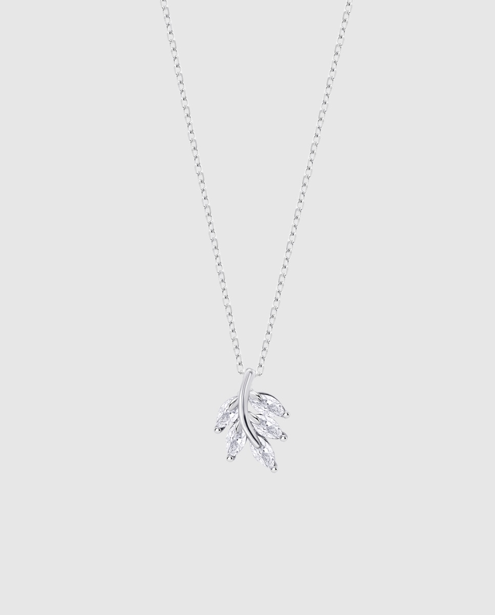 Colar Lotus Silver Lp3086-1/1 Pure Essential de Prata com Acabamento Brilhante e Zirconita Branco-1