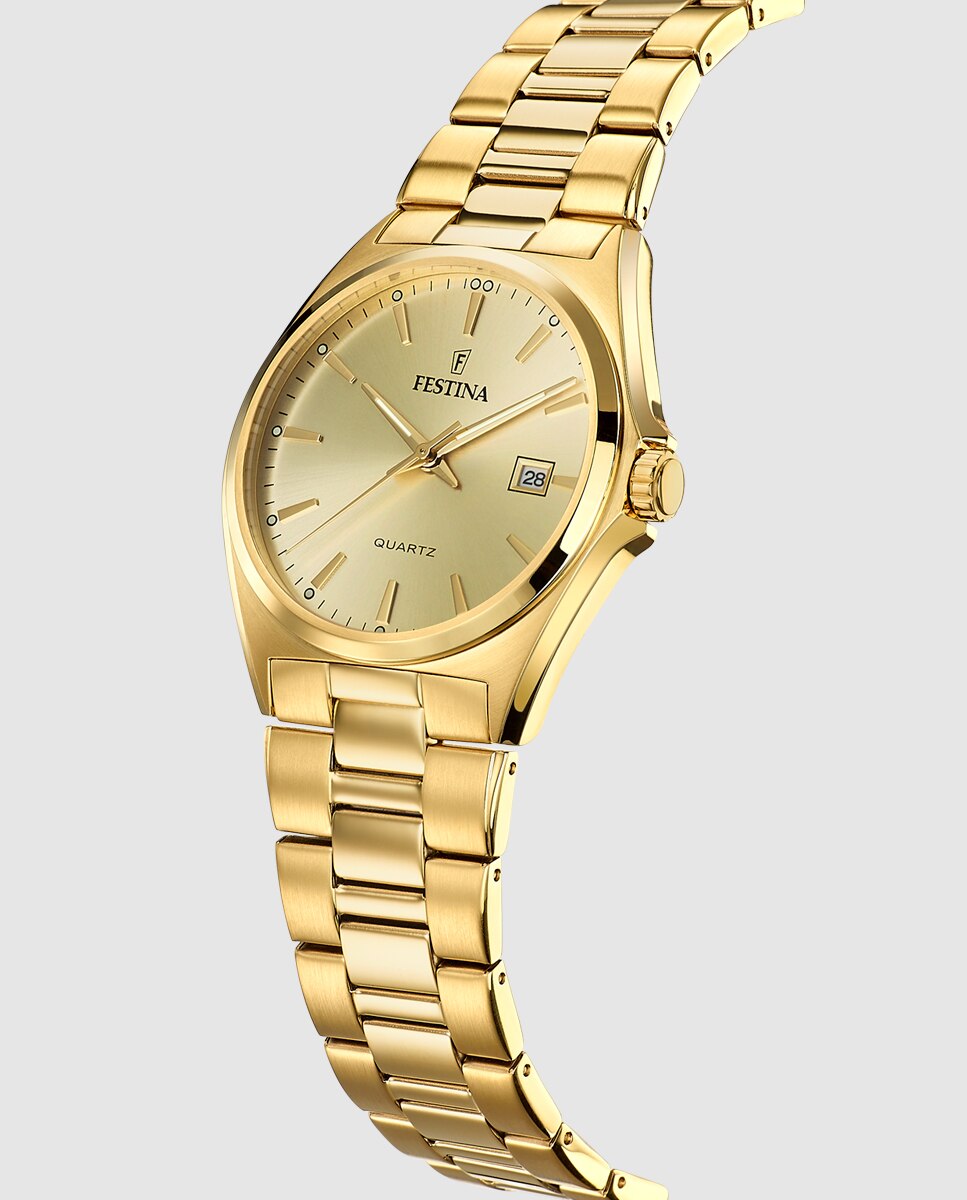 Relógio F20555/3 Aço Clássico de Aço Dourado Ouro-2
