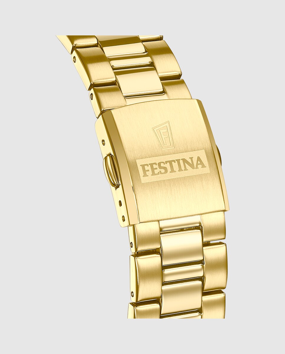 Relógio F20555/3 Aço Clássico de Aço Dourado Ouro-3
