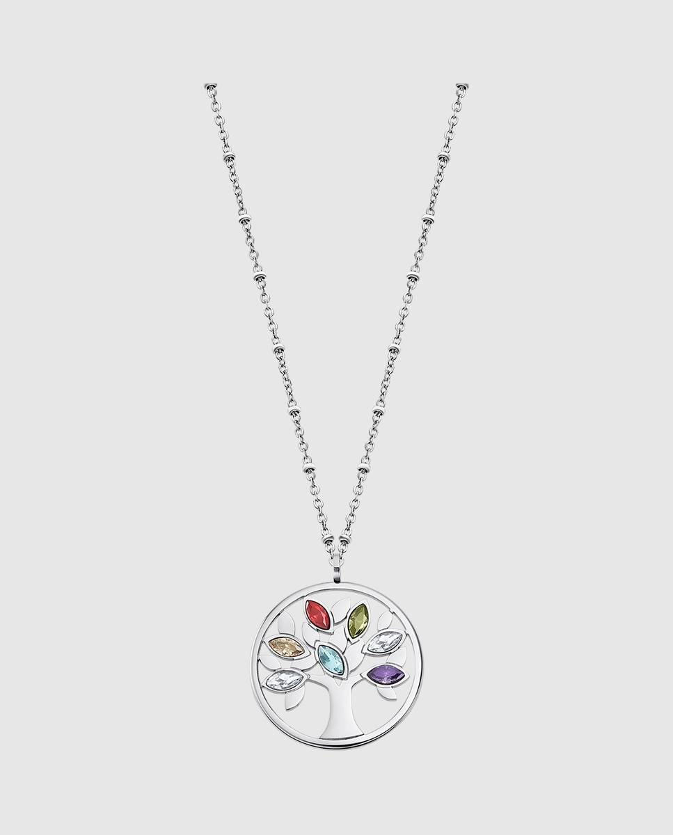 Colar Lotus Style Ls2192-1/1 Tree Of Life de Aço Inoxidável com Acabamento Brilhante Prateado-1