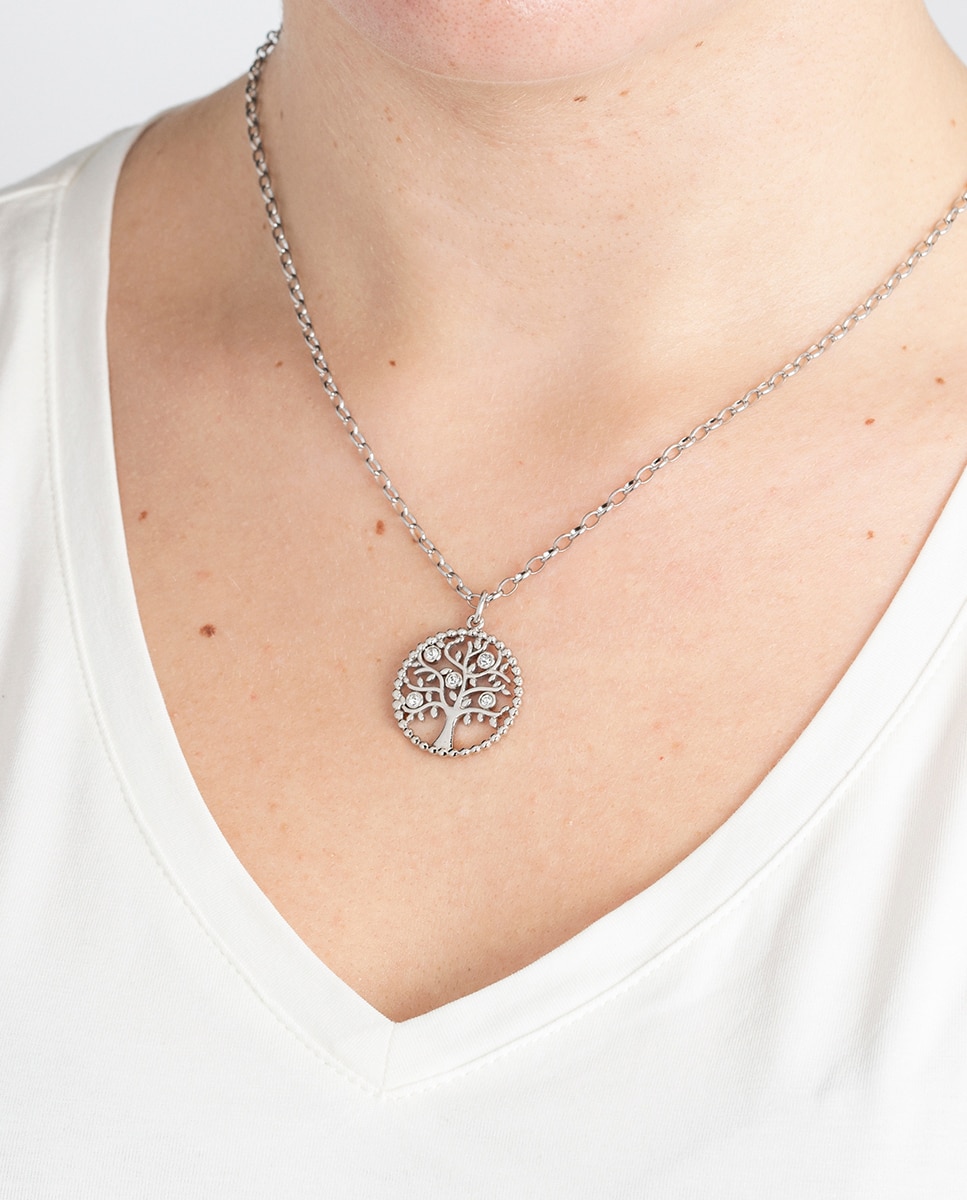 Colar Lotus Style Ls2194-1/1 Tree Of Life de Aço Inoxidável com Acabamento Brilhante Prateado-2