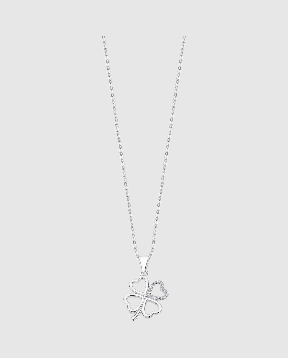 Colar Lotus Silver Lp3305-1/1 Pure Essential de Prata com Acabamento Brilhante e Zirconita Branco-1